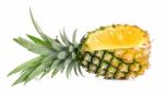 Yellow Pineapple Isolated Stock Photo