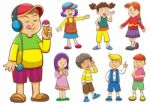 Set Of Cartoon Kids Stock Photo