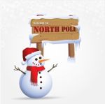 Snowman At The North Pole Stock Photo