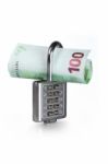 Money Padlock Stock Photo