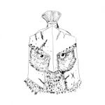 Horned Owl Spartan Helmet Drawing Stock Photo