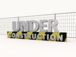 Under Construction And Fence Stock Photo