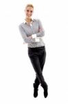 Businesswoman With Folded Arms Stock Photo