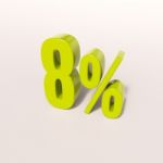 Percentage Sign, 8 Percent Stock Photo