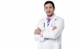 Experienced Doctor Posing Confidently Stock Photo