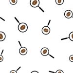 Seamless Pattern With Coffee Magnifying Glass  Illustratio Stock Photo