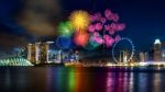 Firework Display In Singapore Stock Photo