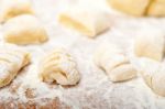 Making Fresh Italian Potato Gnocchi Stock Photo