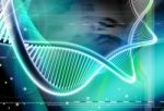 Digital Dna In Blue Stock Photo