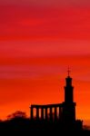 Silhouette Of Edinburgh Skyline Stock Photo