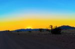 Sunset In Namibian Desert Stock Photo