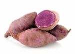 Sweet Potatoes On A White Background  Stock Photo