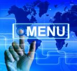 Menu Map Displays International Choices And Options Stock Photo