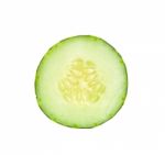 Sliced Cucumber Isolated On White Stock Photo