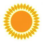 Sun On White Background.  Illustration Stock Photo