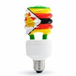 Flag Of Zimbabwe On Bulb Stock Photo