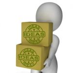 Ideas Boxes Show Innovation Thinking And Concepts Stock Photo