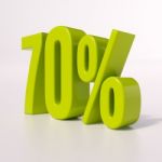 Percentage Sign, 70 Percent Stock Photo