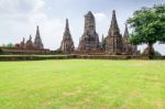 Wat Chaiwatthanaram Ancient Buddhist Temple Stock Photo