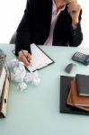 Ceo Write at his desk Stock Photo