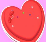 Cake Heart Indicates Valentines Day And Affection Stock Photo