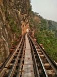 Historical Attractions In Thailand Bloody Train Line Stock Photo