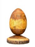 Wooden Egg Made Of Acacia Tree With Bark Stock Photo