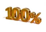 3d Gold 100 Hundred Percent Discount Sign Stock Photo