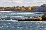 Beautiful Background With Amazing Powerful Niagara Waterfall Stock Photo