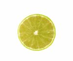 Slice Of Fresh Lime Isolated On White Background Stock Photo