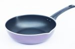 Non Stick Frying Pan On White Background Stock Photo