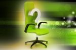 An Empty Chair With  Question Mark Stock Photo