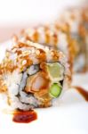 Fresh Sushi Choice Combination Assortment Selection Stock Photo