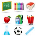 School Icons Stock Photo