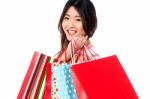 Shopaholic Attractive Asian Girl Stock Photo