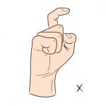 Sign Language And The Alphabet,the Letter X Stock Photo