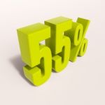 Percentage Sign, 55 Percent Stock Photo