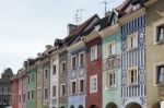 Row Of Multicoloured Houses In Poznan Stock Photo