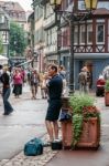 Busking In Strasbourg Stock Photo