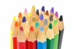 Colored Pencils, Isolated On The White Background Stock Photo