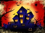 Haunted House Shows Trick Or Treat And Celebration Stock Photo