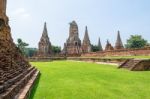 Wat Chaiwatthanaram Ancient Buddhist Temple Stock Photo