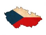 Czech Republic Map On  Flag Drawing ,grunge And Retro Flag Serie Stock Photo