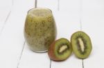 Fresh Homemade Juice Of Kiwi Stock Photo