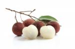 Lychees Isolated In White Background Stock Photo