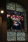 Stained Glass Window In Winchester Cathedral Stock Photo