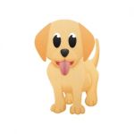 Labrador Retriever Is Cute Dog Cartoon With Illustration Stock Photo