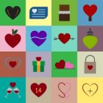 Valentine Icon Set  Illustration Stock Photo