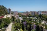 View From The Alcazaba Fort And Palace In Malaga Stock Photo