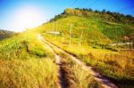 Scenic Trail On Mountain Stock Photo